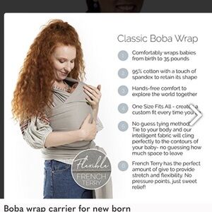 Classic Boba Wrap in Gray/white pattern